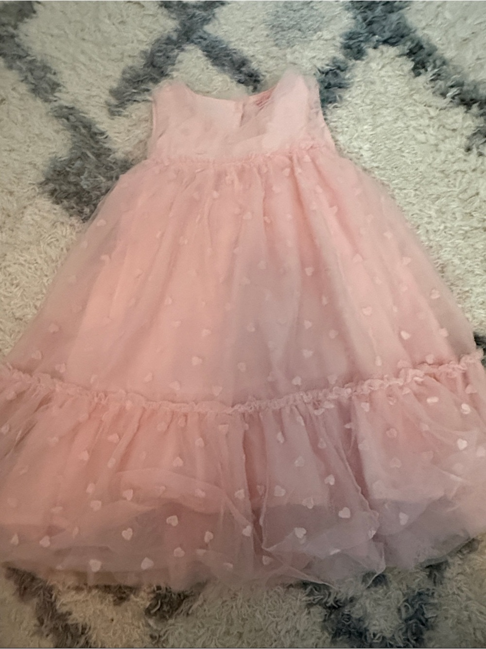 Isaac Mizrahi Pink Heart Appliqué Tulle Party Dress